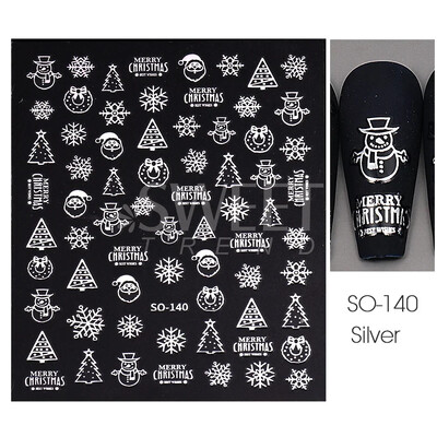 Χριστουγεννιάτικο αυτοκόλλητο νυχιών τρισδιάστατο 3D Winter Glitter Elk Snowflake Gingerbread Man Αυτοκόλλητα ολισθητήρες DIY Διακοσμήσεις για μανικιούρ