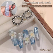 20Pcs/Set Male okrugle magnetne perle za slikanje mačjih očiju Nails Art Design Gel Polish Alat za magnete za nokte DIY&Salon Accessories