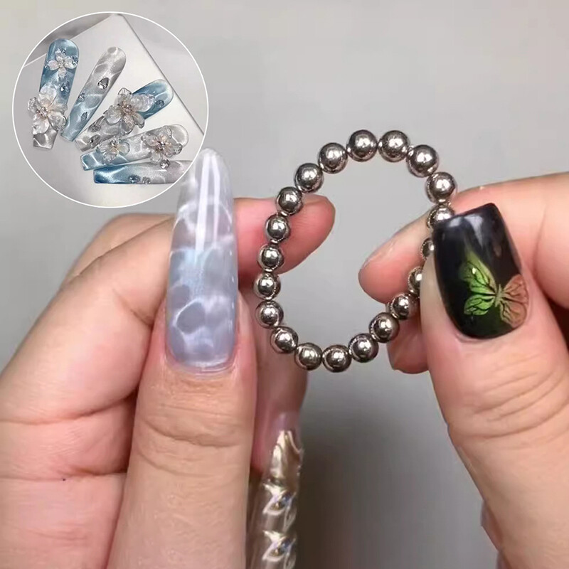 20Pcs/Set Male okrugle magnetne perle za slikanje mačjih očiju Nails Art Design Gel Polish Alat za magnete za nokte DIY&Salon Accessories