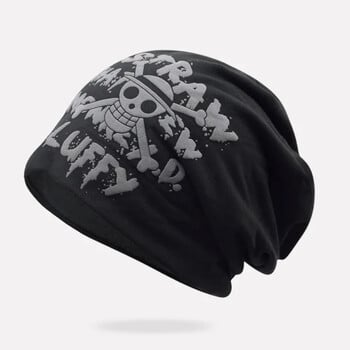 ONE PIECE Beanie Hat Anime Luffy Winter Knitted Hat Men Thicken Warm Brimless Fur Bonet Cap Дамски хип-хоп ски бонета Шапки Подарък