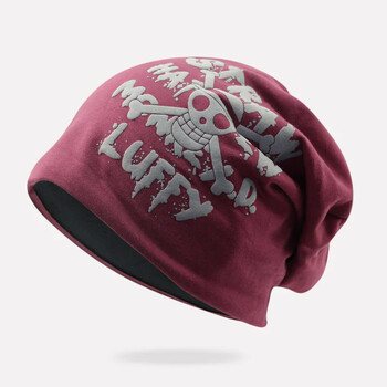 ONE PIECE Beanie Hat Anime Luffy Winter Knitted Hat Men Thicken Warm Brimless Fur Bonet Cap Дамски хип-хоп ски бонета Шапки Подарък