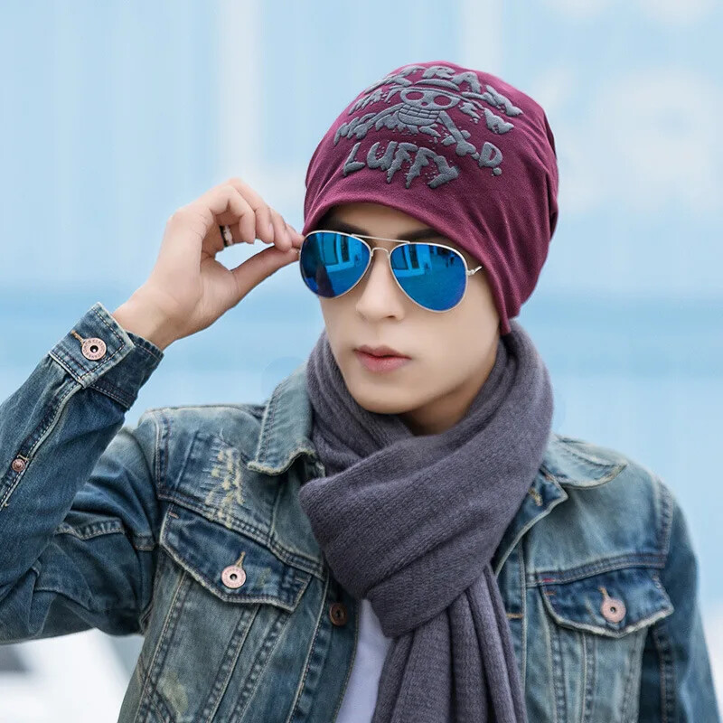 ONE PIECE Beanie καπέλο Anime Luffy Χειμερινό πλεκτό καπέλο ανδρικό χοντρό ζεστό γούνινο καπέλο καπέλο γυναικείο καπό σκι χιπ χοπ Καπέλα Δώρο