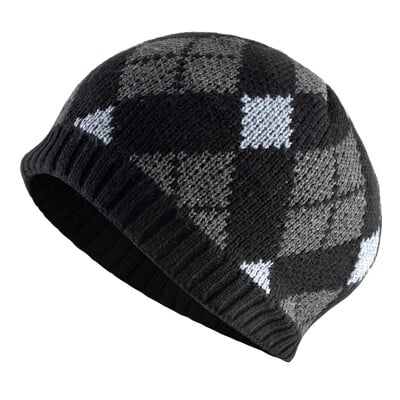 Ανδρικά Skullies Beanies Πλεκτά Καρό Καπέλα Gentleman Χειμώνας Χοντρό Υπαίθριο Καπέλο Beanies Πλέξιμο διπλής στρώσης Βελούδινο SkullCap Gorra