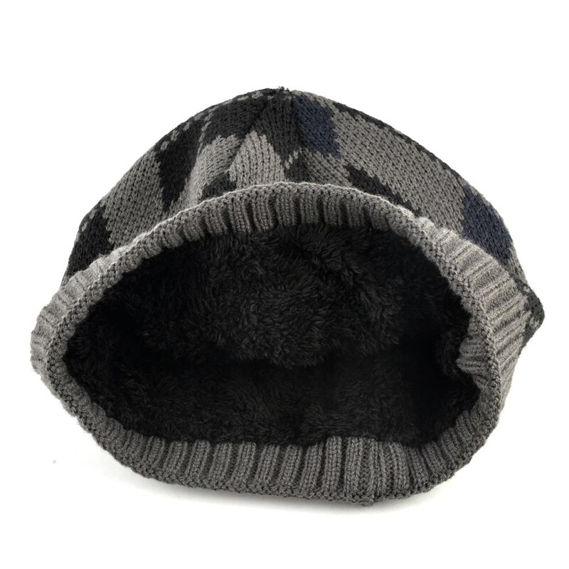 Ανδρικά Skullies Beanies Πλεκτά Καρό Καπέλα Gentleman Χειμώνας Χοντρό Υπαίθριο Καπέλο Beanies Πλέξιμο διπλής στρώσης Βελούδινο SkullCap Gorra