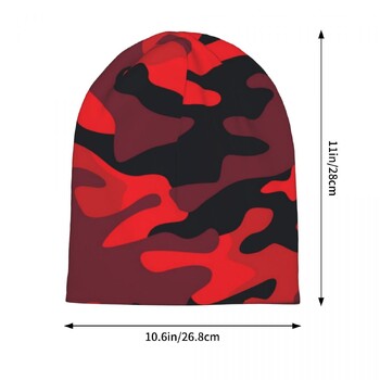 Military Red Camouflage Skullies Beanies Hat Camo Texture Casual Men Women Street Cap Warm Head Wrap Bonet Шапки