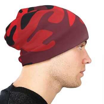 Military Red Camouflage Skullies Beanies Hat Camo Texture Casual Men Women Street Cap Warm Head Wrap Bonet Шапки