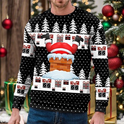 Ανδρική χριστουγεννιάτικη φούτερ με κουκούλα για το φθινόπωρο και το χειμώνα