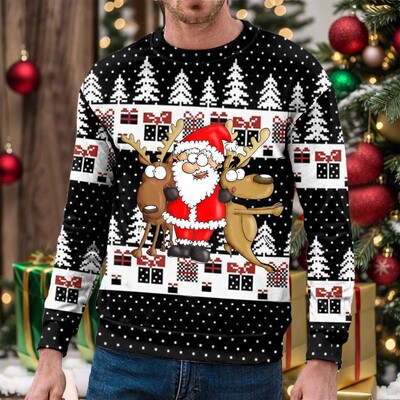 Ανδρική χριστουγεννιάτικη φούτερ με κουκούλα για το φθινόπωρο και το χειμώνα