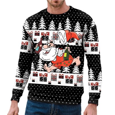 Ανδρική χριστουγεννιάτικη φούτερ με κουκούλα για το φθινόπωρο και το χειμώνα