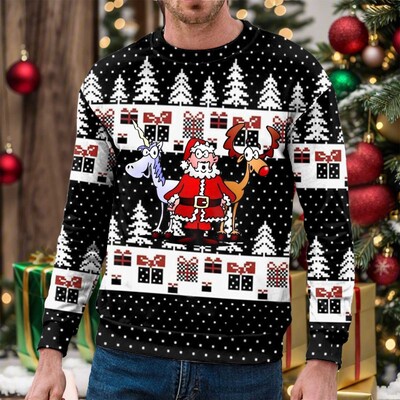 Ανδρική χριστουγεννιάτικη φούτερ με κουκούλα για το φθινόπωρο και το χειμώνα