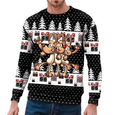 Ανδρική χριστουγεννιάτικη φούτερ με κουκούλα για το φθινόπωρο και το χειμώνα