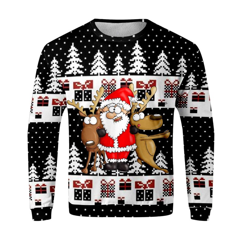 Ανδρική χριστουγεννιάτικη φούτερ με κουκούλα για το φθινόπωρο και το χειμώνα