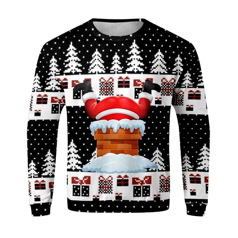 Ανδρική χριστουγεννιάτικη φούτερ με κουκούλα για το φθινόπωρο και το χειμώνα