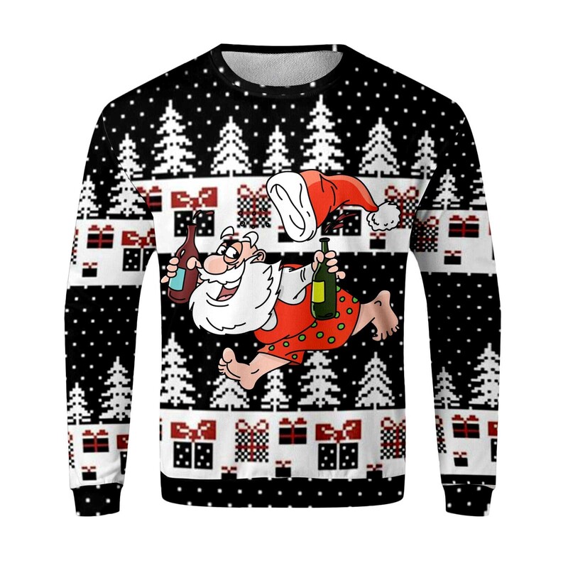 Ανδρική χριστουγεννιάτικη φούτερ με κουκούλα για το φθινόπωρο και το χειμώνα