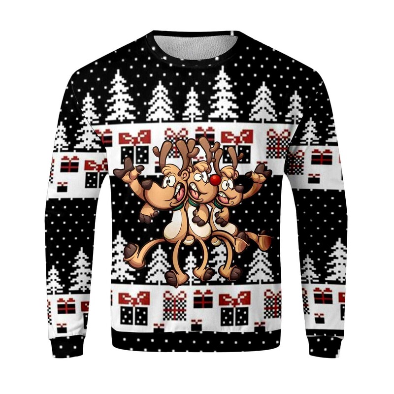 Ανδρική χριστουγεννιάτικη φούτερ με κουκούλα για το φθινόπωρο και το χειμώνα