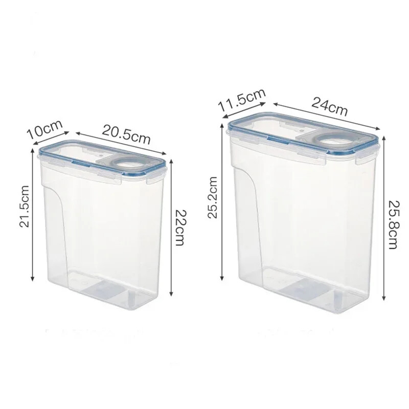 2,5/4L αεροστεγές δοχείο αποθήκευσης δημητριακών Αδιάβροχο έντομα Κάδος ρυζιού Κουτί αποθήκευσης τροφίμων Πλαστικό διαφανές σφραγισμένο δοχείο