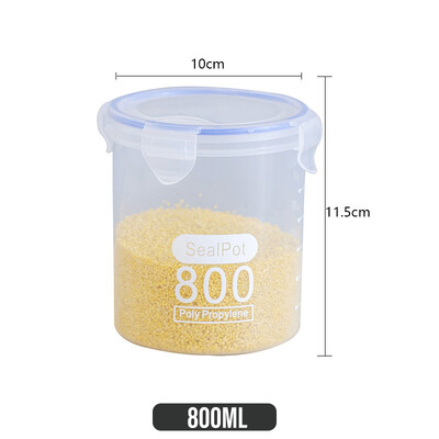 Μεγάλης χωρητικότητας σφραγισμένα βάζα κουζίνας Δοχείο αποθήκευσης ανθεκτικό στην υγρασία με διάφανα σιτηρά σε κλίμακα, σνακ, κουτιά αποθήκευσης