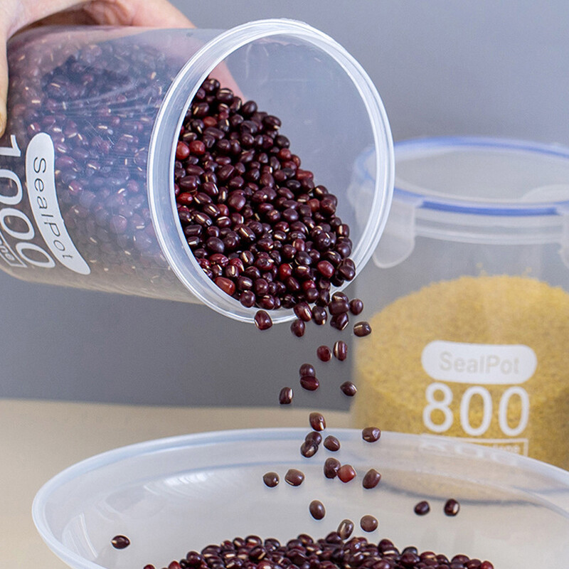 Μεγάλης χωρητικότητας σφραγισμένα βάζα κουζίνας Δοχείο αποθήκευσης ανθεκτικό στην υγρασία με διάφανα σιτηρά σε κλίμακα, σνακ, κουτιά αποθήκευσης