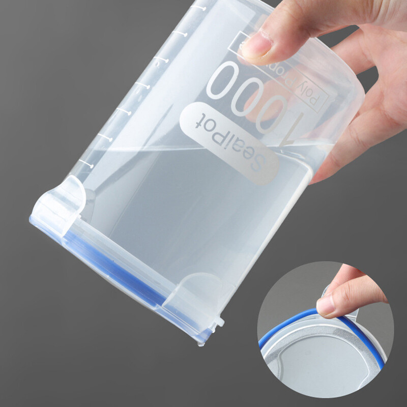 Μεγάλης χωρητικότητας σφραγισμένα βάζα κουζίνας Δοχείο αποθήκευσης ανθεκτικό στην υγρασία με διάφανα σιτηρά σε κλίμακα, σνακ, κουτιά αποθήκευσης