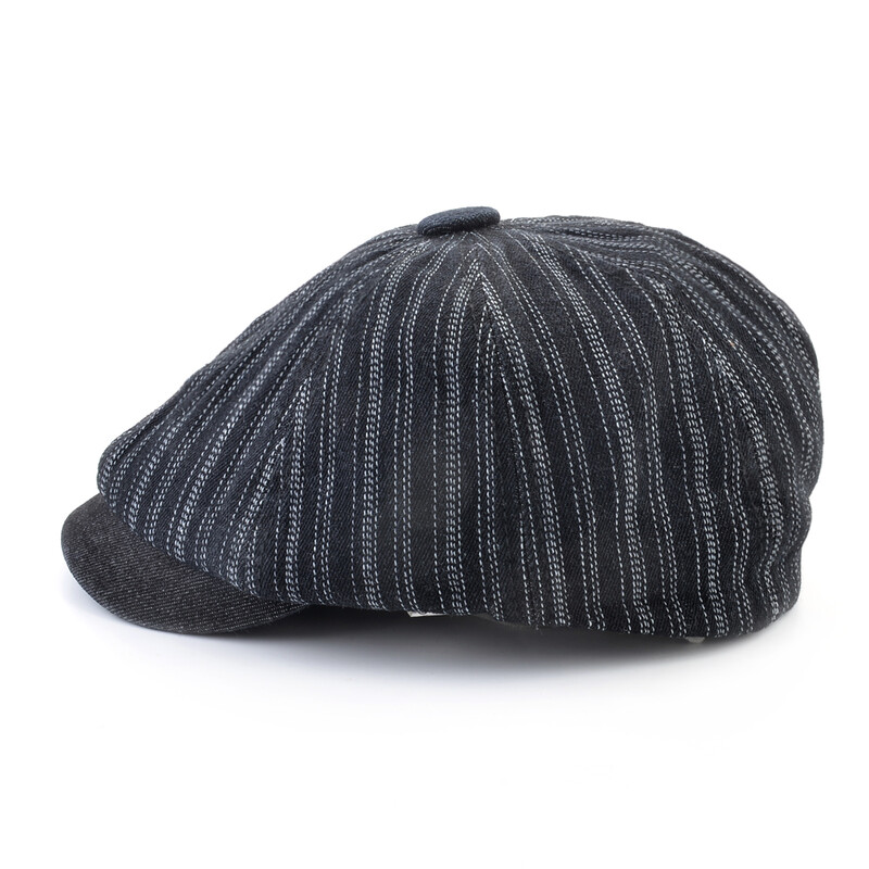Vintage prugaste beretke Muške jesenske modne novinske kape Muški umjetnički šešir s ravnim šiltom i šiljkom Muški proljetni ležerni Boina Gorras šeširi