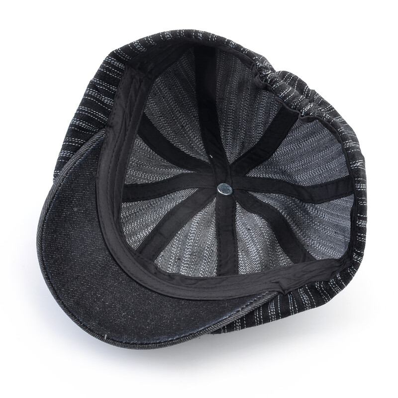 Vintage prugaste beretke Muške jesenske modne novinske kape Muški umjetnički šešir s ravnim šiltom i šiljkom Muški proljetni ležerni Boina Gorras šeširi