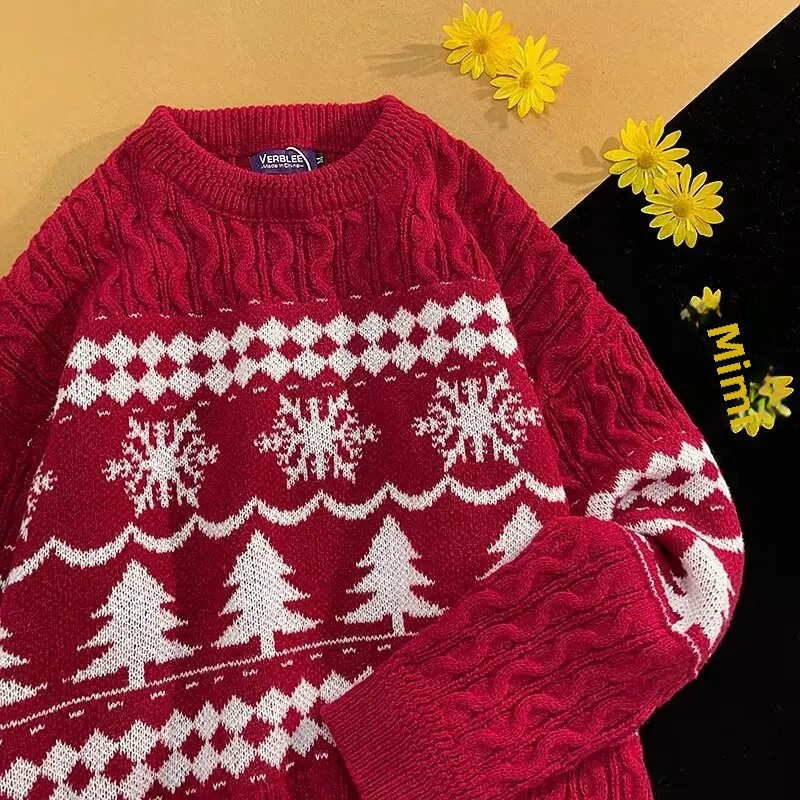 Francuski stil, meki, mekani božićni džemper za muškarce, široka vanjska odjeća, ležerna pletena jakna, pletena odjeća za par