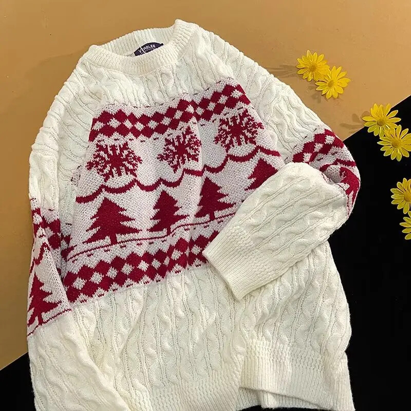 Francuski stil, meki, mekani božićni džemper za muškarce, široka vanjska odjeća, ležerna pletena jakna, pletena odjeća za par