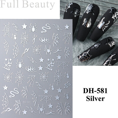 Τρισδιάστατα αυτοκόλλητα για νύχια Halloween Spiders Slider Ολογραφικό τριαντάφυλλο Αυτοκόλλητο αυτοκόλλητο αυτοκόλλητο μανικιούρ μανικιούρ και διακόσμηση