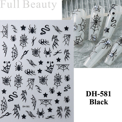 Τρισδιάστατα αυτοκόλλητα για νύχια Halloween Spiders Slider Ολογραφικό τριαντάφυλλο Αυτοκόλλητο αυτοκόλλητο αυτοκόλλητο μανικιούρ μανικιούρ και διακόσμηση