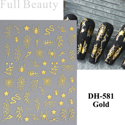 Τρισδιάστατα αυτοκόλλητα για νύχια Halloween Spiders Slider Ολογραφικό τριαντάφυλλο Αυτοκόλλητο αυτοκόλλητο αυτοκόλλητο μανικιούρ μανικιούρ και διακόσμηση