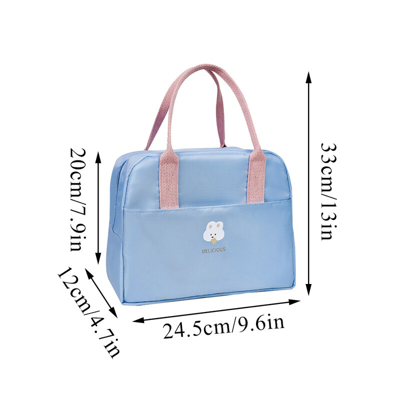 Prijenosna toplinski izolirana toplinska torba za ručak Dječja crtana slatka bento torba za piknik Vodootporna kutija velikog kapaciteta za pohranu hrane