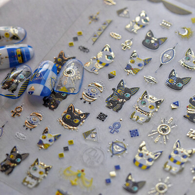 Zlatna pahuljica Bowknot Snjegović Lijepi božićni 3D samoljepljivi naljepnici za nokte Rhinestones 5D reljefni reljefi Naljepnice za manikuru