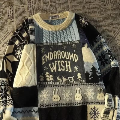 Novi Y2K Europa i Amerika Slatki Twist muški i ženski božićni džemper dugih rukava Ulična jesenska i zimska moda Loosesweater