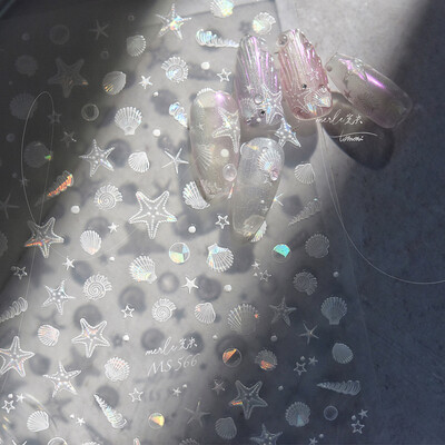 Summer Beach Lubenica Juice & Whale Naljepnice za nokte 5D Nail Art Design Decoration Decals DIY manikura