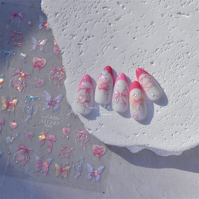 Summer Beach Lubenica Juice & Whale Naljepnice za nokte 5D Nail Art Design Decoration Decals DIY manikura