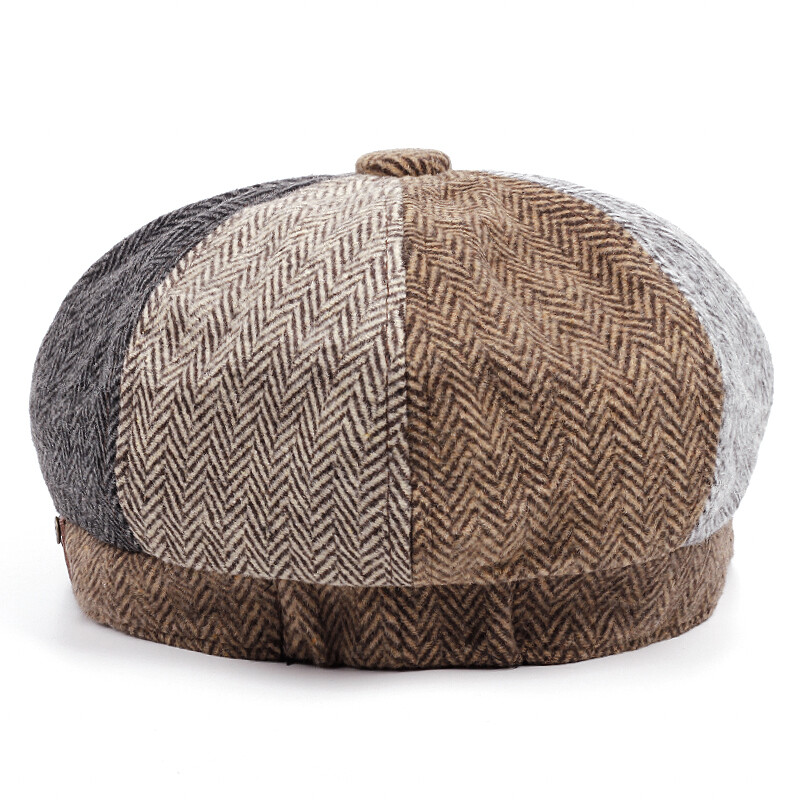 Beretă de modă din bumbac 2023, bărbați, culoare îmbinată, modă, femei, pălărie de știri, șapcă octogonală elastică în aer liber, artă retro