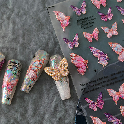 Vintage Egipat Crne i šarene mačje naljepnice za nokte Zlatno srebrno utiskivanje 3D Nail Art Dizajn Dekoracije Naljepnice DIY manikura