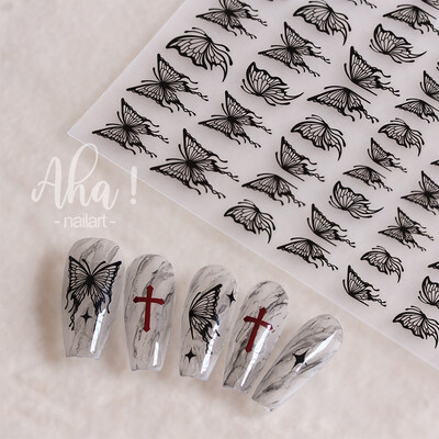Vintage Egipat Crne i šarene mačje naljepnice za nokte Zlatno srebrno utiskivanje 3D Nail Art Dizajn Dekoracije Naljepnice DIY manikura