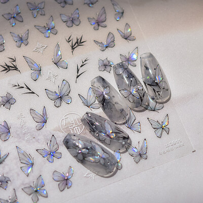 Vintage Egipat Crne i šarene mačje naljepnice za nokte Zlatno srebrno utiskivanje 3D Nail Art Dizajn Dekoracije Naljepnice DIY manikura