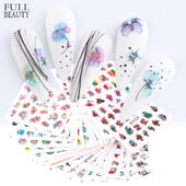 24 kom / set Proljeće ljeto Naljepnica za nokte Vodena naljepnica Nail Art Tinta Cvijeće Lišće Grafiti Klizač za ukrašavanje noktiju Folije za tetovaže