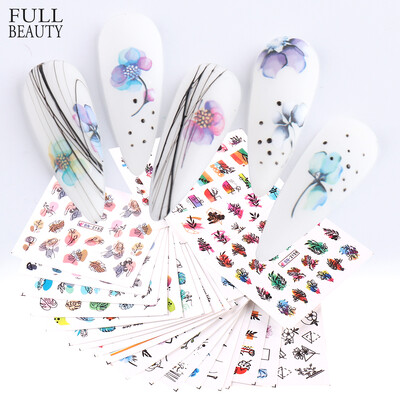 24db / Szett Tavaszi Nyári köröm matrica Víz matrica Nail Art tinta Virágok Levelek Graffiti csúszka körömdíszítő fóliák tetováláshoz