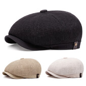 Laneni novinski šeširi za muškarce Žene Vintage kape s beretkama britanskog slikara Gatsbyja Modni osmokutni šešir Gorras Para Hombre