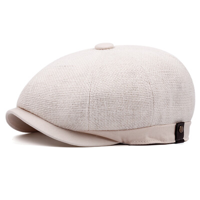 Laneni novinski šeširi za muškarce Žene Vintage kape s beretkama britanskog slikara Gatsbyja Modni osmokutni šešir Gorras Para Hombre