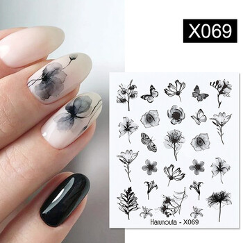 Harunouta Spring Water Nail Decal и Sticker Flower Leaf Tree Green Simple Summer Slider For Manicuring Nail Art Watermark