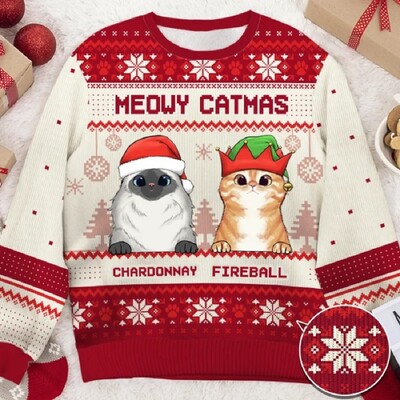 Crtani mačak Ružni božićni džemper Božićni džemper 3D ispis Poklon Djed Božićnjak Pulover Muška 3D majica Jesen Zima Top
