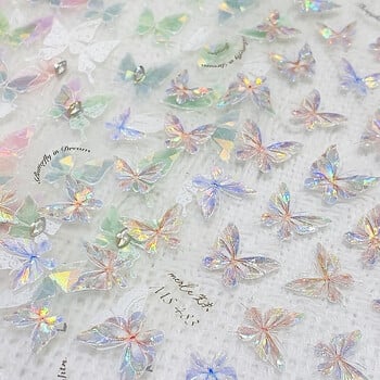 1 бр. Polular Butterfly Nail Sticker Colorful Aurora Spring Summar Butterfly Sticker Nail Decal Маникюр Декорация