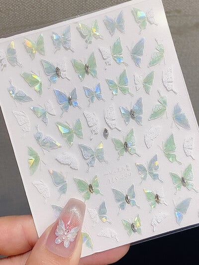 1kom Polular leptir naljepnica za nokte Šarena Aurora Spring Summar leptir naljepnica Naljepnica za nokte Dekoracija za manikuru