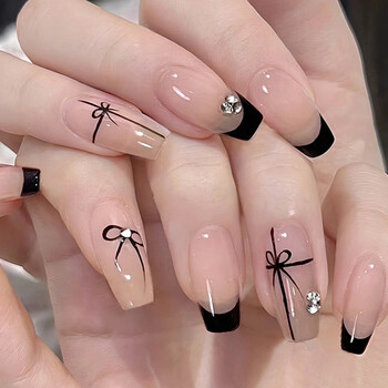 Αυτοκόλλητα TSZS 3D Small Lovely Bow Nail Art Αυτοκόλλητα INS Λευκό Μαύρο Kpop Girl Παπιγιόν Αυτοκόλλητα νυχιών Kawaii Κορεάτικο αυτοκόλλητο με φιόγκο για νύχια