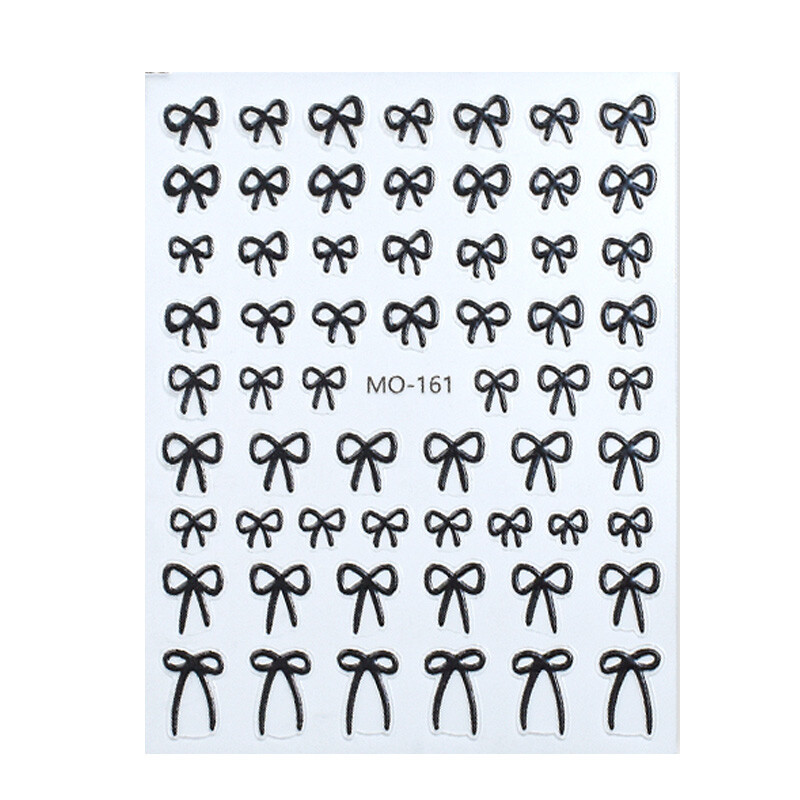 TSZS 3D Autocolante pentru unghii cu fundă mică, adorabilă, INS, alb, negru, Kpop, pentru fete, cu papion, autocolante pentru unghii, kawaii coreeană cu fundă.