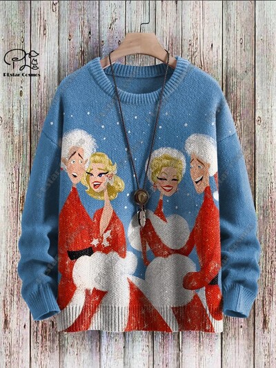 3D nyomtatás karácsonyfa karácsonyfa Mikulás tetoválás macska állat szarvas medve csúnya pulóver alkalmi uniszex téli pulóver M14